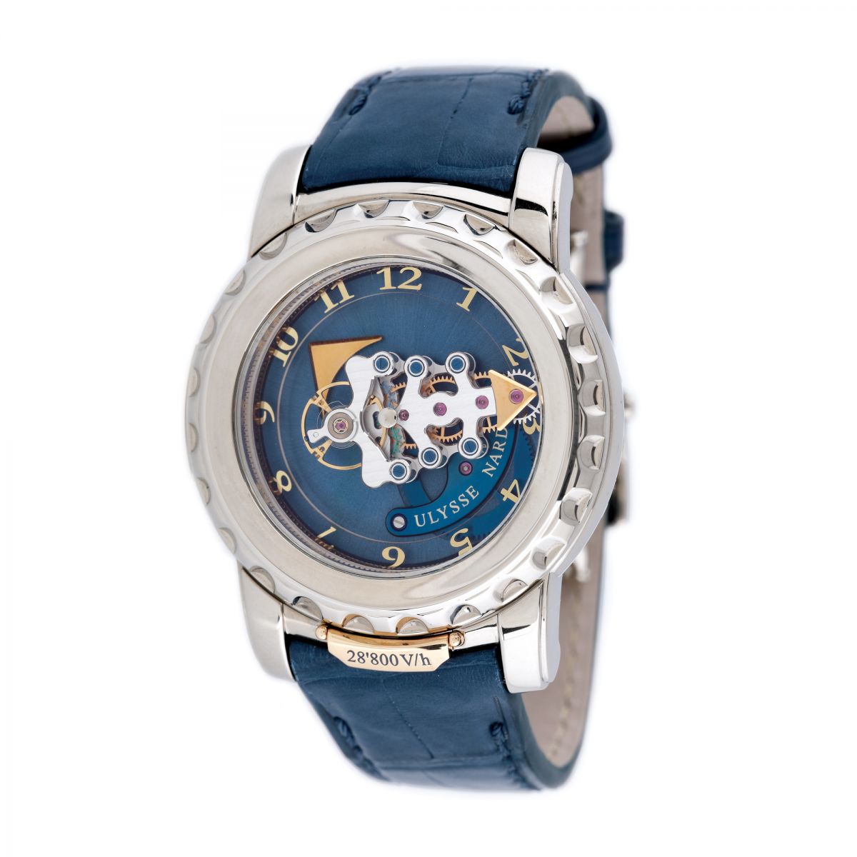 Ceas Ulysse Nardin Freak Vision Tourbillon, din aur alb, de mână, bărbătesc, vine însoțit de actele de proveniență și de cutia originală